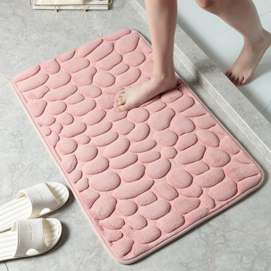 Коврик для ванной из микрофибры, арт КВ19, цвет:розовый
