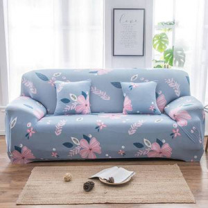 Чехол для дивана арт ДД4, цвет: розово-голубой