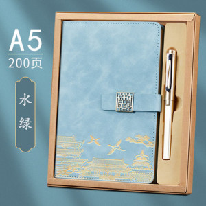 Подарочный набор в коробке, блокнот и ручка, арт БК2, цвет:2560 водно-голубой