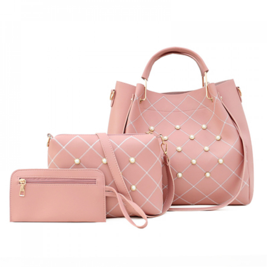 Набор сумок из 3 предметов, арт А54, цвет:розовый ОЦ