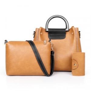 Набор сумок из 3 предметов, арт А62, цвет: светло-коричневый