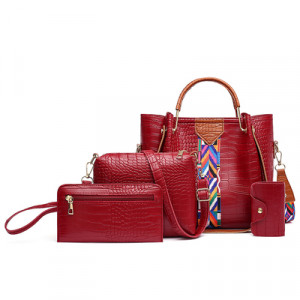 Набор сумок из 4 предметов, арт А61, цвет: красное вино