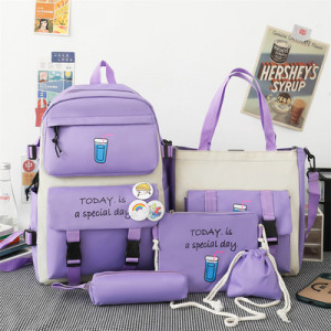 Набор-рюкзак из 5 предметов, арт Р16  цвет: 9023 фиолетовый, без брелка