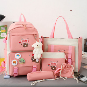 Набор-рюкзак из 5 предметов, арт Р16 цвет: 866 розовый