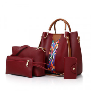 Комплект сумок из 4 предметов, арт А11, цвет:вино ОЦ
