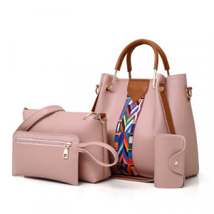 Комплект сумок из 4 предметов, арт А11, цвет:розовый ОЦ