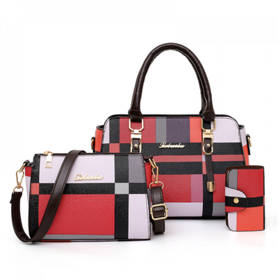 Комплект сумок из 3 предметов, арт А75, цвет:красный ОЦ