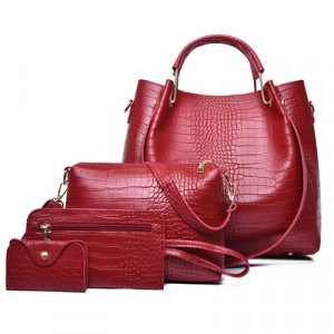 Набор сумок из 4 предметов арт А22, цвет: красный ОЦ