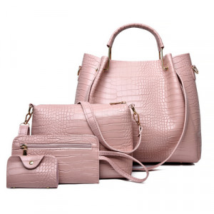 Набор сумок из 4 предметов арт А22, цвет: светло-розовый ОЦ