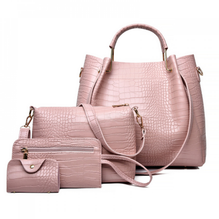 Набор сумок из 4 предметов арт А22, цвет: светло-розовый ОЦ