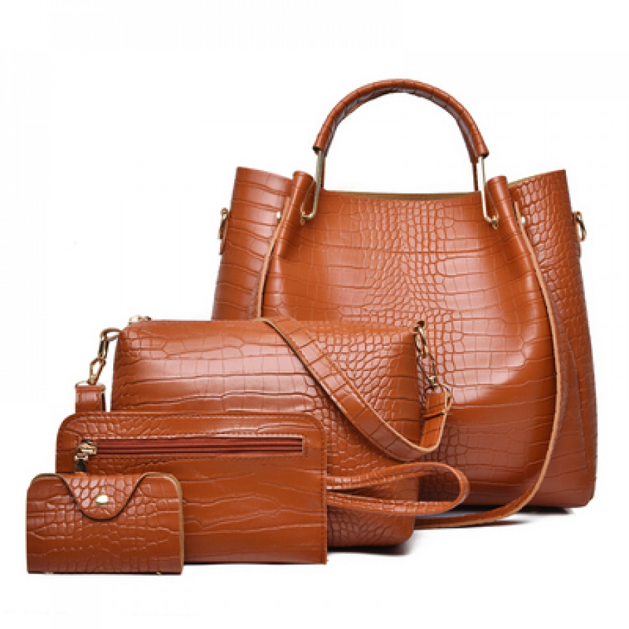 Набор сумок из 4 предметов арт А22, цвет: коричневый ОЦ