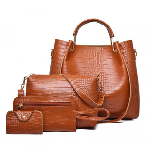 Набор сумок из 4 предметов арт А22, цвет: коричневый ОЦ