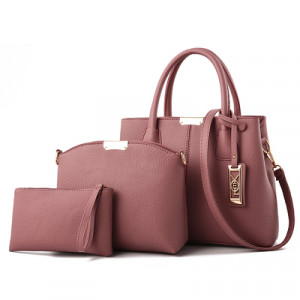 Комплект сумок из 3 предметов, арт А7, цвет:розовый ОЦ