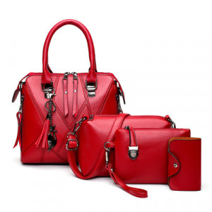 Набор сумок из 4 предметов арт А23, цвет:красный ОЦ