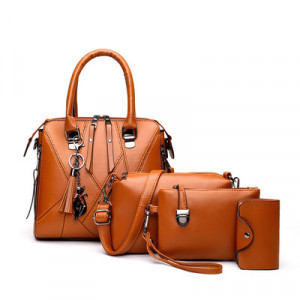 Набор сумок из 4 предметов арт А23, цвет: светло-коричневый ОЦ