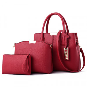 Комплект сумок из 3 предметов, арт А7, цвет:красный ОЦ