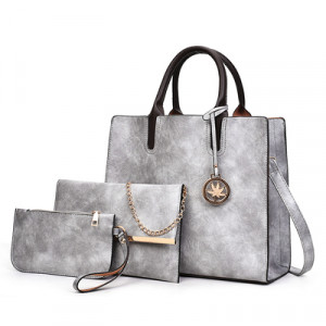 Набор сумок из 3 предметов арт А21, цвет: серый ОЦ