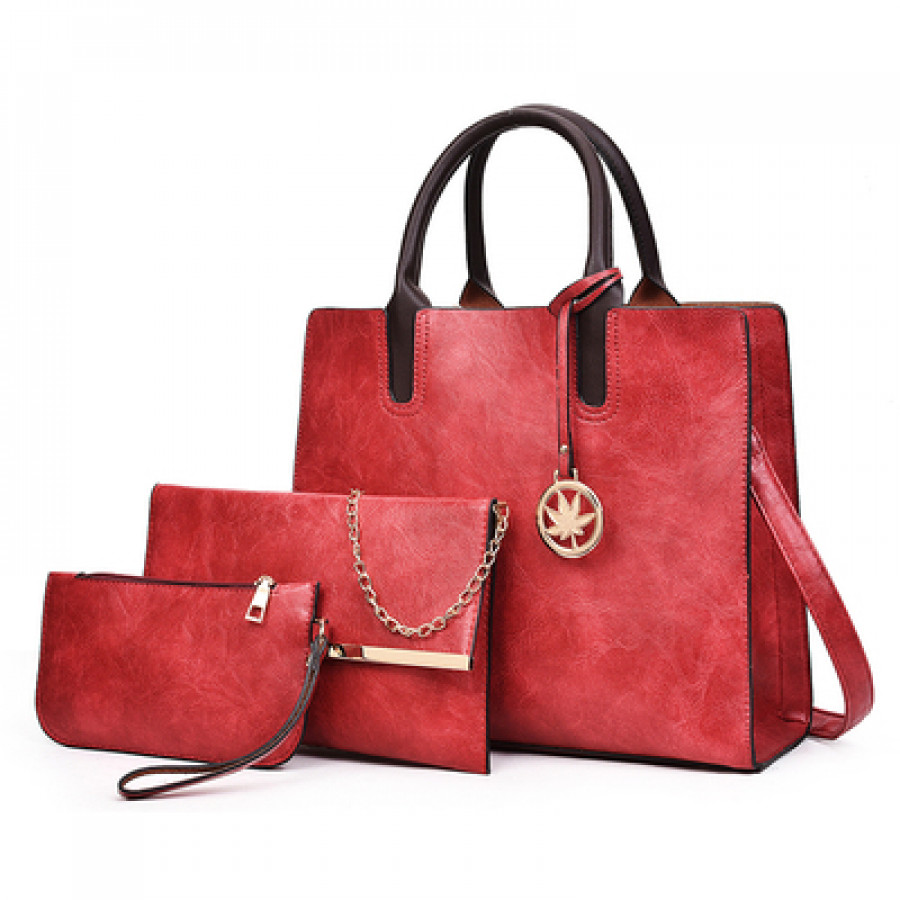 Набор сумок из 3 предметов арт А21, цвет: красный ОЦ