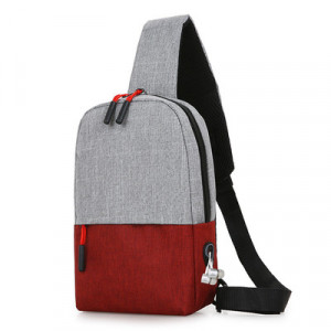Мужская сумка через плечо, нагрудная сумка арт МК2, цвет:0853 красно-серый