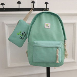 Комплект рюкзак+косметичка, арт Р62, цвет:зелёный