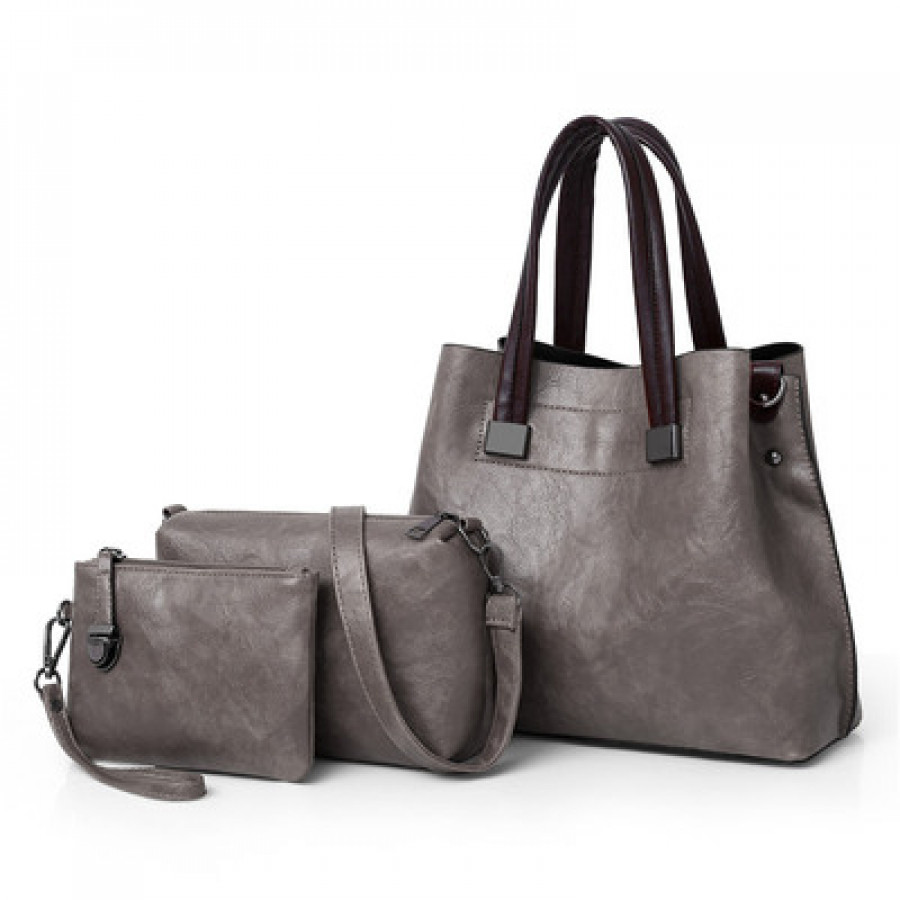 Набор сумок из 3 предметов, арт А59, цвет: тёмно-серый ОЦ