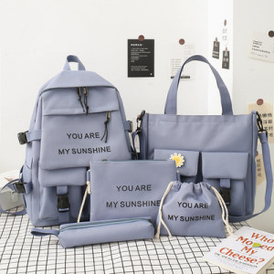 Комплект рюкзак из 5 предметов, арт Р64, цвет: синий