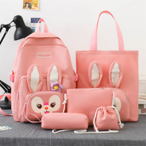 Комплект рюкзак из 5 предметов, арт Р70, цвет:розовый