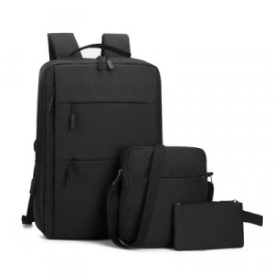 Набор рюкзак из 3 предметов, арт Р72, цвет:чёрный