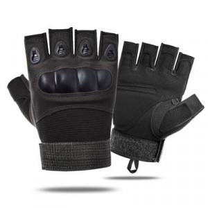 Тактические перчатки, арт МЛ3, цвет: чёрный (беспалые)