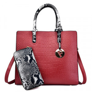 Набор сумка и кошелёк, арт А37, цвет:красный ОЦ