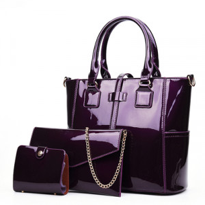 Комплект сумок из 3 предметов, арт А39, цвет:фиолетовый ОЦ