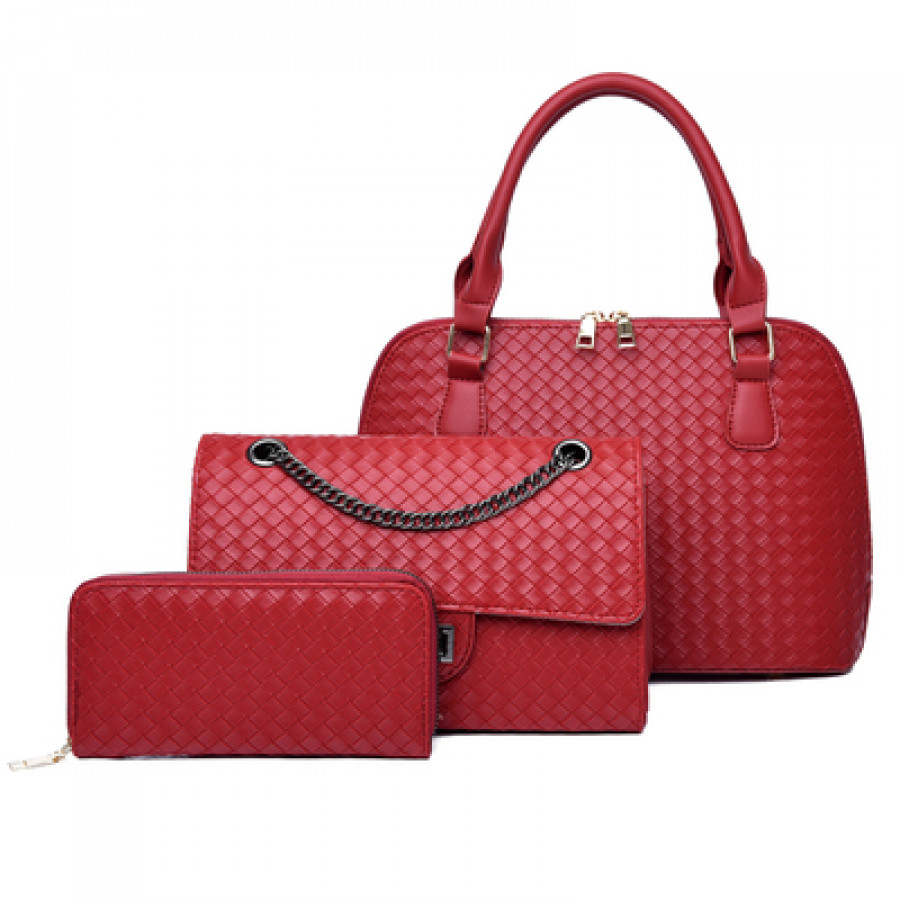 Набор сумок из 3 предметов, арт А42, цвет:красный ОЦ