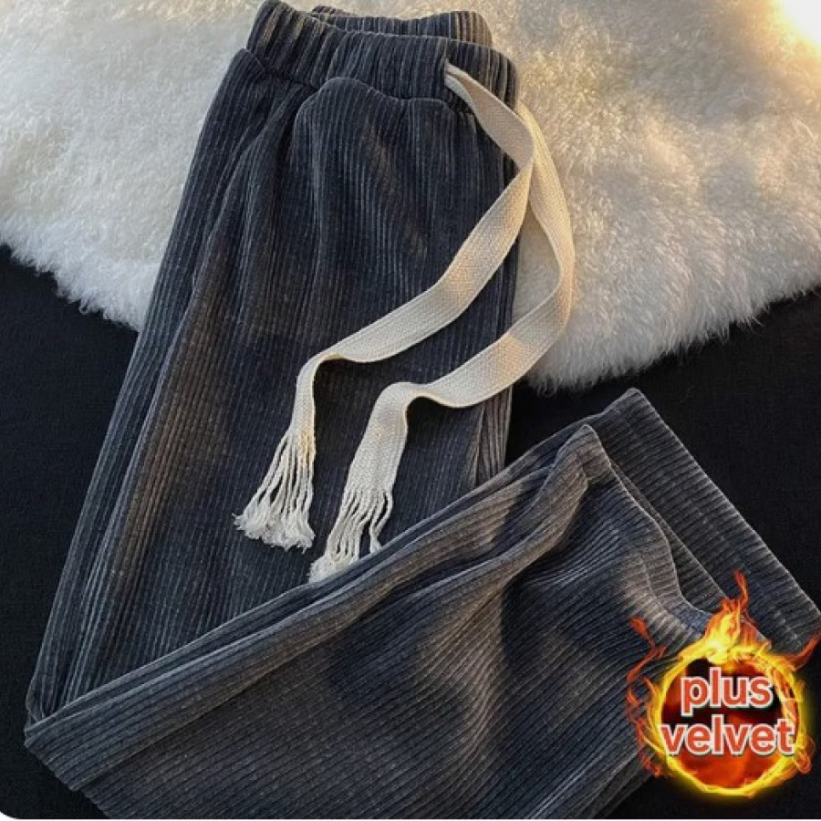 Вельветовые штаны мужские, арт МЖ143, цвет:серый утеплённые