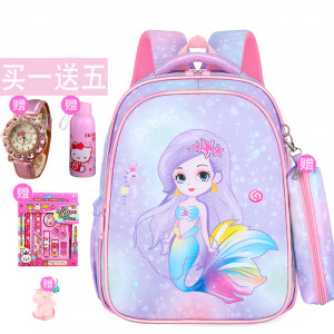 Набор рюкзак + пенал детский, арт Р101, цвет:  фиолетовая русалка +4 подарка(36*29 см)