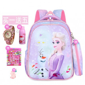 Набор рюкзак + пенал детский, арт Р101, цвет:  Эльза фиолетовый +4 подарка(36*29 см)