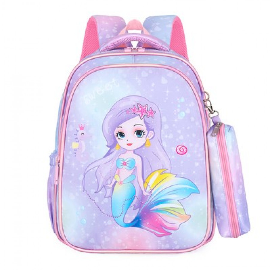 Набор рюкзак + пенал детский, арт Р101, цвет: фиолетовая русалка (36*29 см)