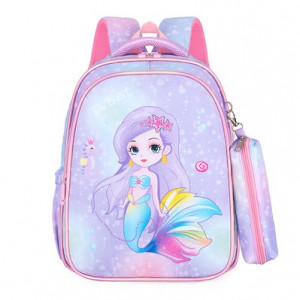 Набор рюкзак + пенал детский, арт Р101, цвет: фиолетовая русалка (36*29 см)