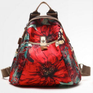 Рюкзак женский, арт Р109, цвет:красный цветок ОЦ