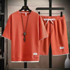 Костюм шорты + футболка, арт МЖ161, цвет: оранжевый