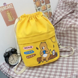 Рюкзак на шнуровке, арт Р94, цвет: Wood bear жёлтый