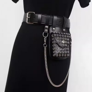 Поясная сумка женская (бельбэг), арт Б358, цвет: чёрный ОЦ