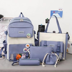 Набор рюкзак из 5 предметов, арт Р128, цвет: синий ОЦ