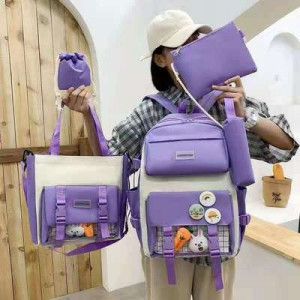 Набор рюкзак из 5 предметов, арт Р128, цвет: фиолетовый ОЦ