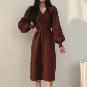 Платье женское, арт КЖ416, цвет:коричневый