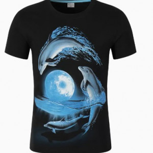 Футболка мужская, арт МЖ166, цвет: лунный дельфин
