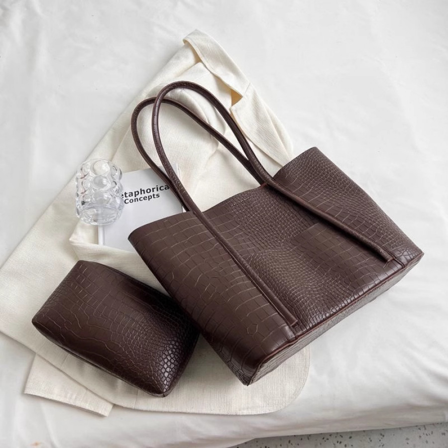 Набор сумок из 2 предметов, арт А133, цвет: коричневый ОЦ