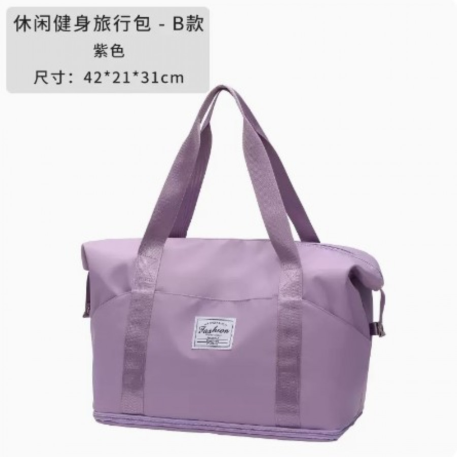 Дорожная сумка, арт СС3, цвет: фиолетовый  (плюс три кармана)