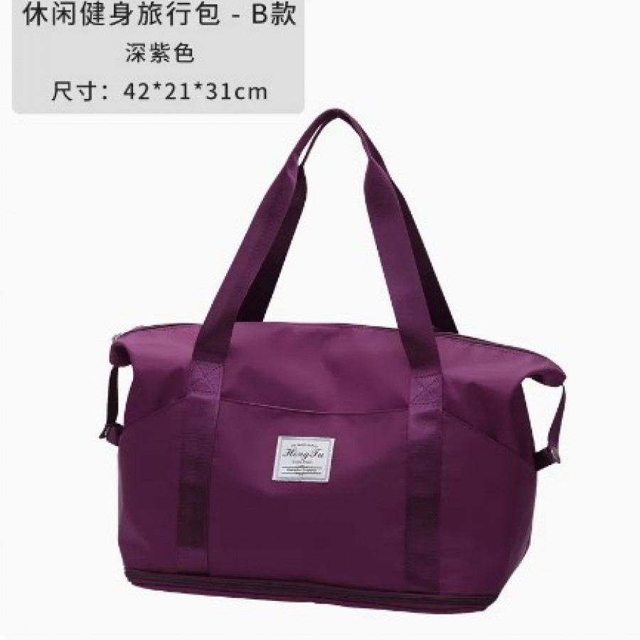 Дорожная сумка, арт СС3, цвет: тёмно-фиолетовый  (плюс три кармана)  ОЦ