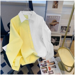 Рубашка женская, арт КЖ314, цвет: жёлтый и белый