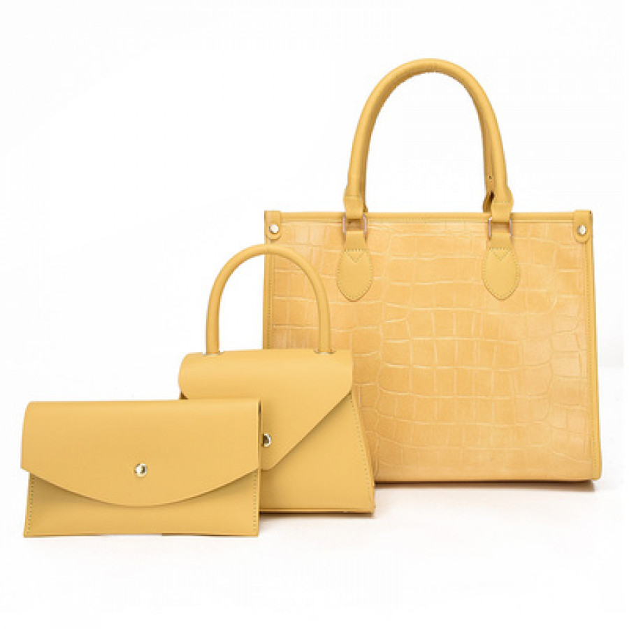 Набор сумок из 3 предметов, арт А110, цвет: желтый ОЦ